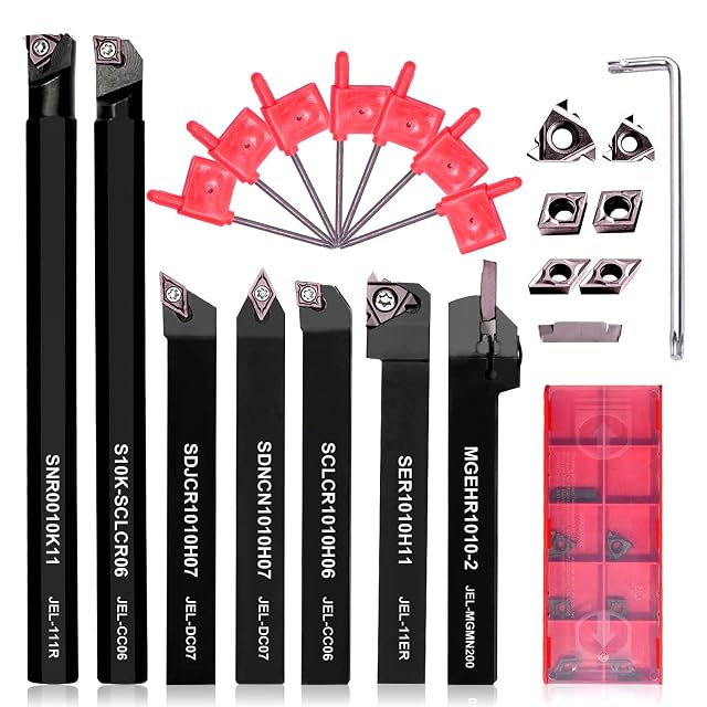 Donken set di utensili da tornio a inserti, codolo 10 mm, 21 pezzi, fotografia del prodotto