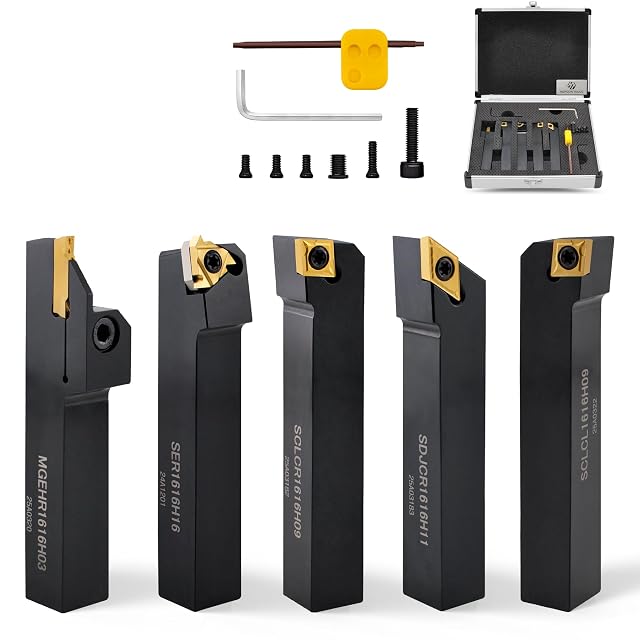 HOPSON TOOLS set di utensili da tornio in metallo duro, codolo 16 mm, 10 pezzi, fotografia del prodotto