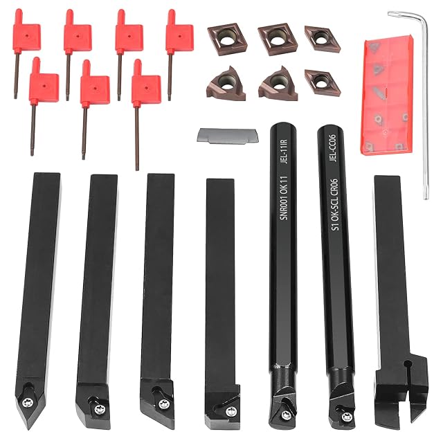 MIRTHBUY portautensili da tornio 10 × 10 mm con inserti in metallo duro, fotografia del prodotto