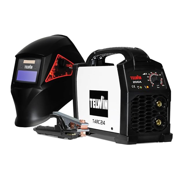 Kit saldatrice a elettrodo Telwin T-Arc 214 con maschera, fotografia del prodotto